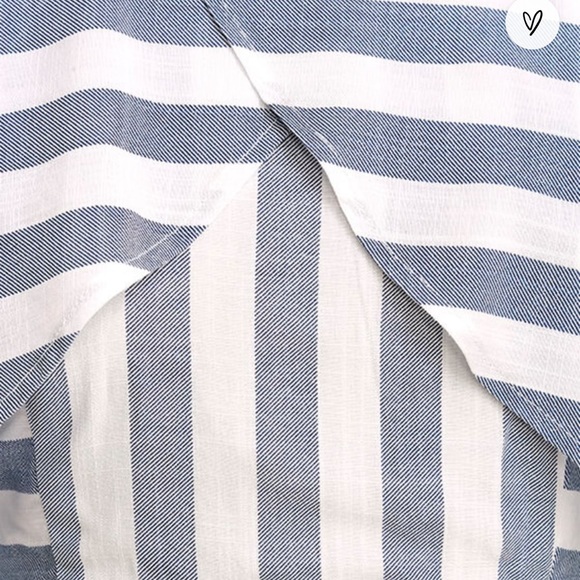 Lulu’s The Wind Is Right Blue and White Striped Off-the-Shoulder Dress *NWT* - Picture 8 of 11
